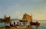 Famous Holland Paintings - Volterhoven On The Zuider Zee, Holland